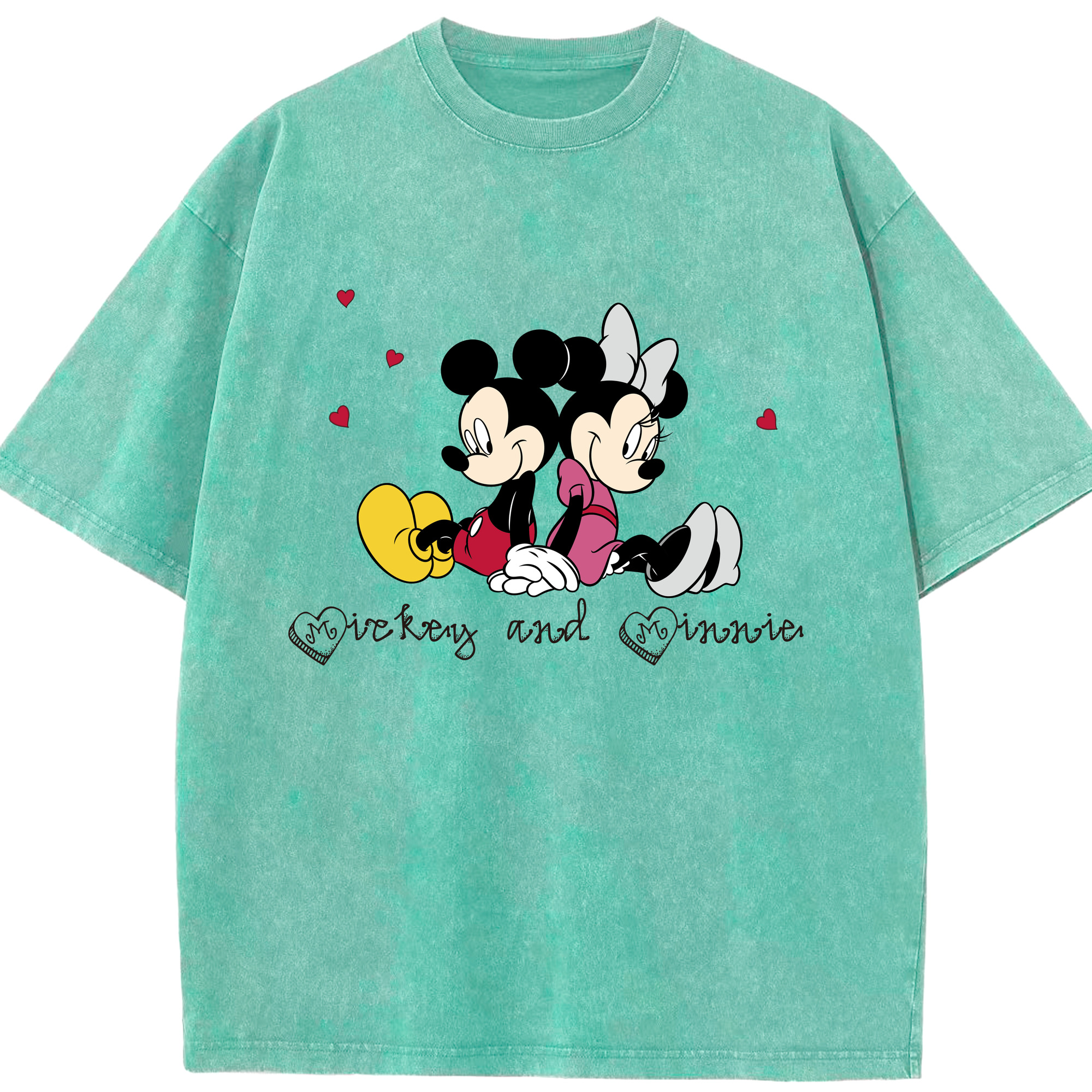 （画像用） ミッキーマウス Mickey Mouse 綿100% ヴィンテージ風 半袖Tシャツ（フロントプリント）